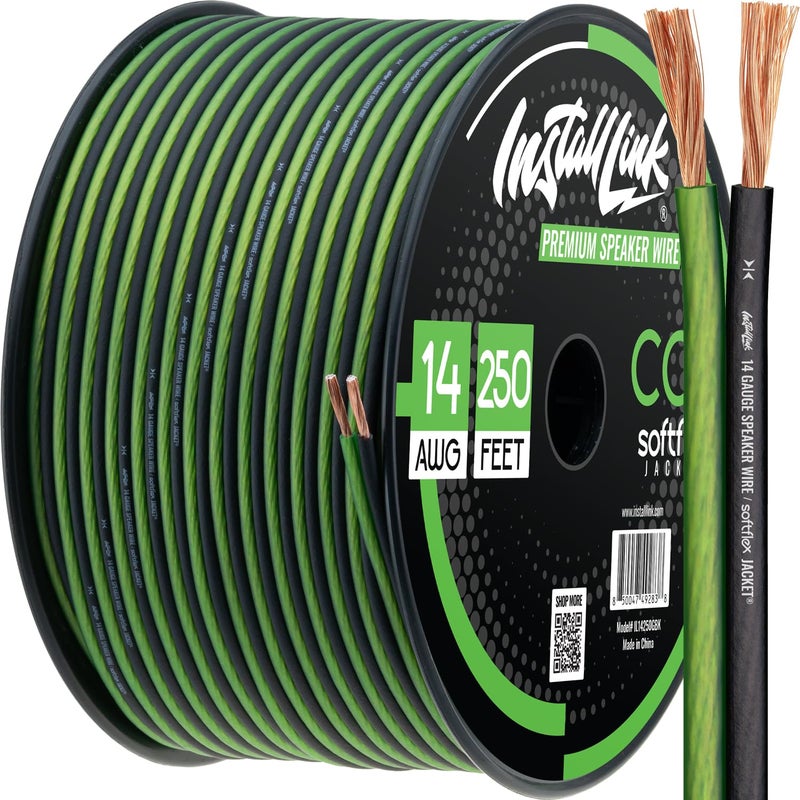 Install Link 14 AWG Gauge Speaker Wire Cable (250 Feet) Stereo, Car or Home Theater (CCA) - Image 1